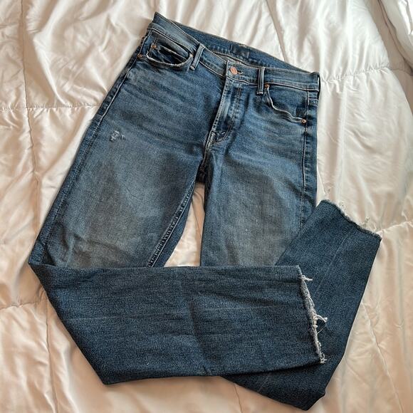 MOTHER The Dazzler Mid Rise Ankle Straight Jeans – Going in Circles Size 26 - Picture 1 of 6